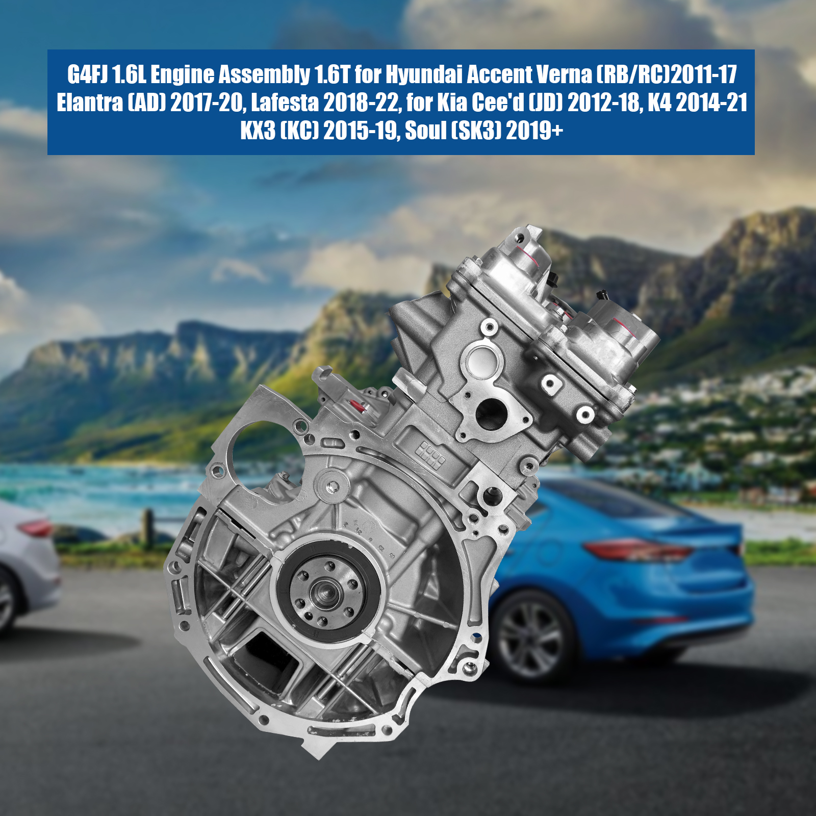 G4FJ 1.6L Engine Assembly Kit 1.6T Fits for Hyundai Accent Verna (RB/RC)2011-2017, Elantra (AD) 2017-2020