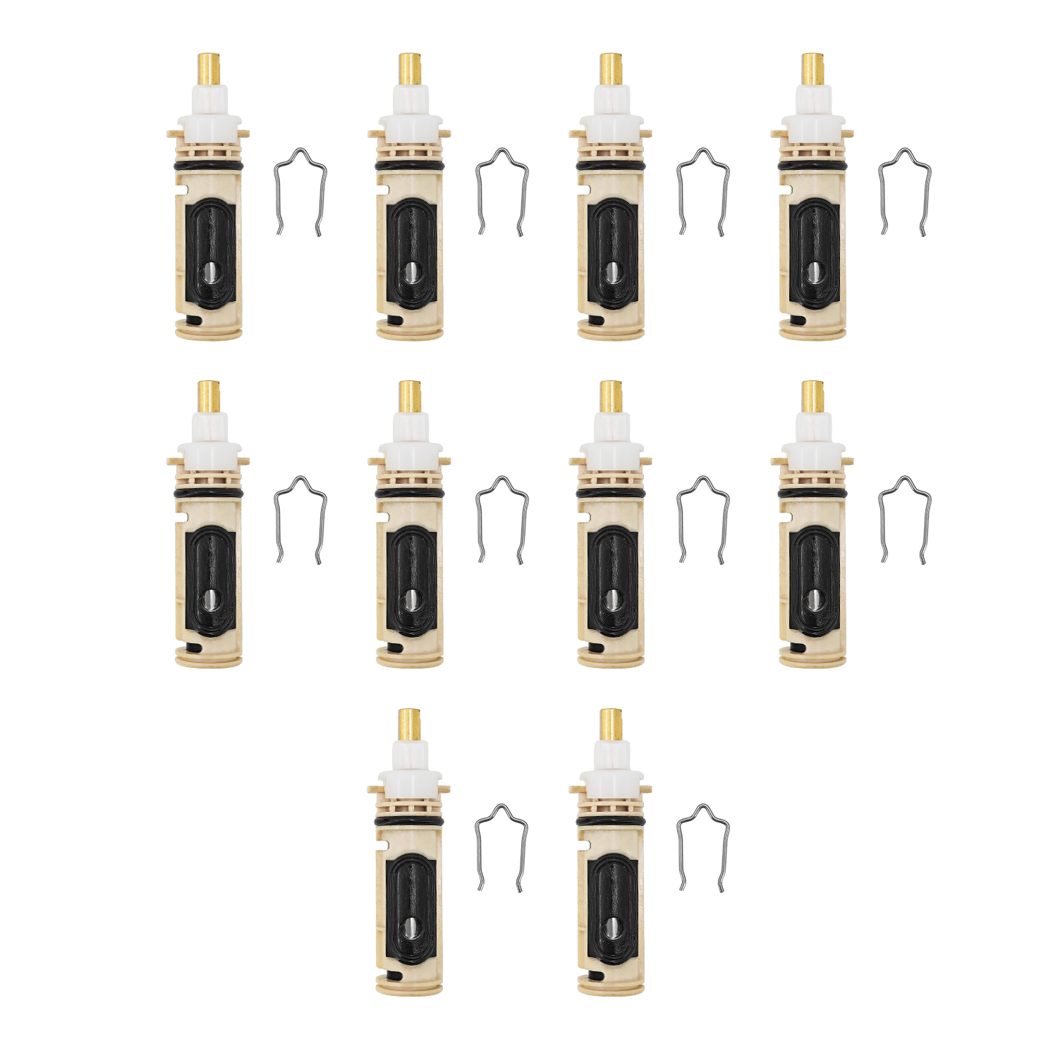 10Pcs Shower Cartridge Replacement Kit for Moen 1222 & 1222B Posi-Temp Faucets with Brass Stem