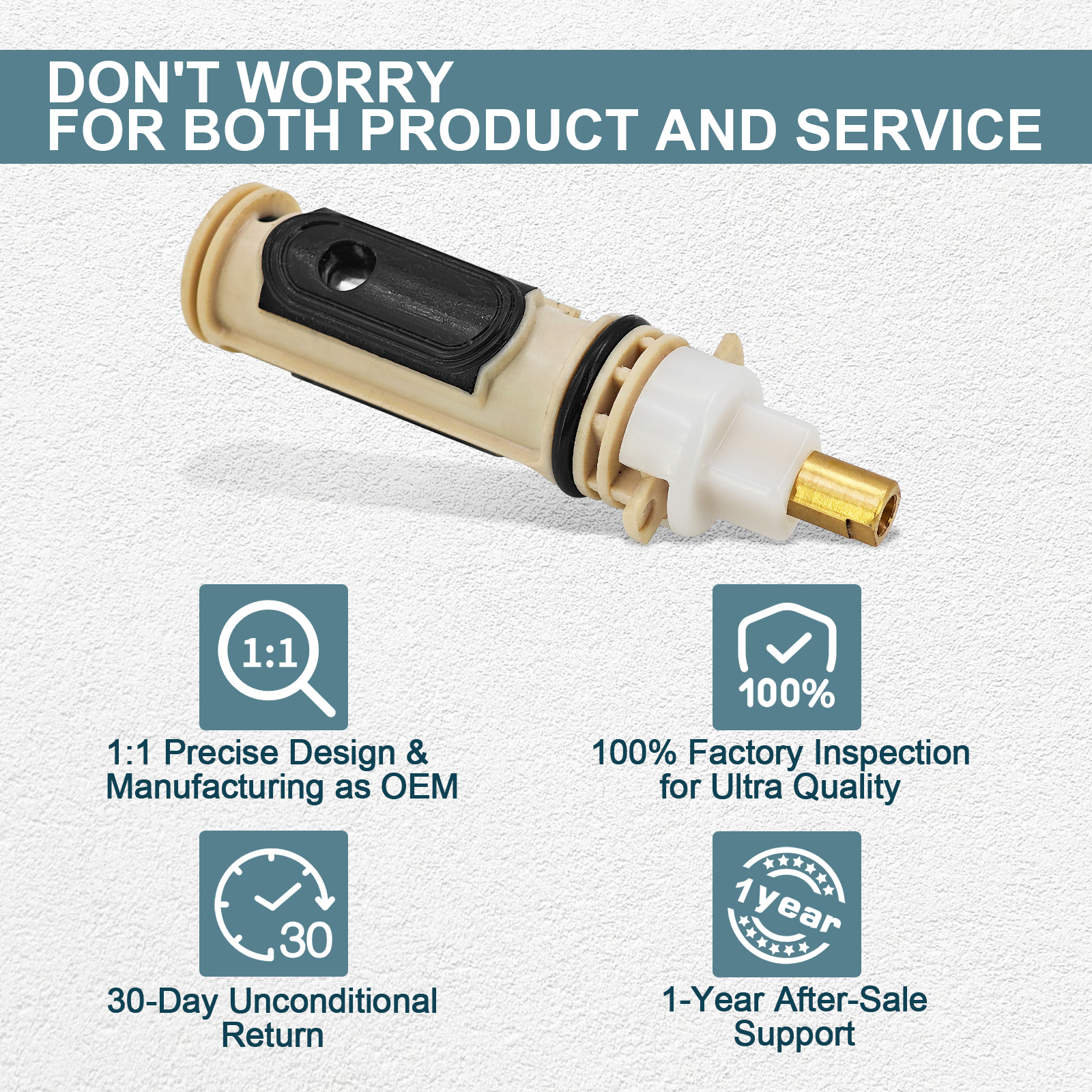 10Pcs Shower Cartridge Replacement Kit for Moen 1222 & 1222B Posi-Temp Faucets with Brass Stem