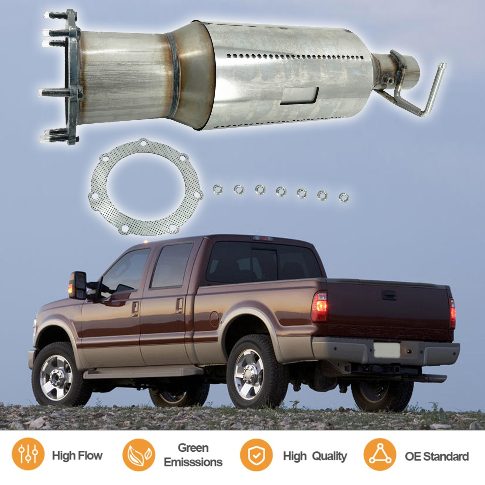 Catalytic Converter fit for 2008-2010 Ford F-250 F-350 Super Duty Diesel 6.4L