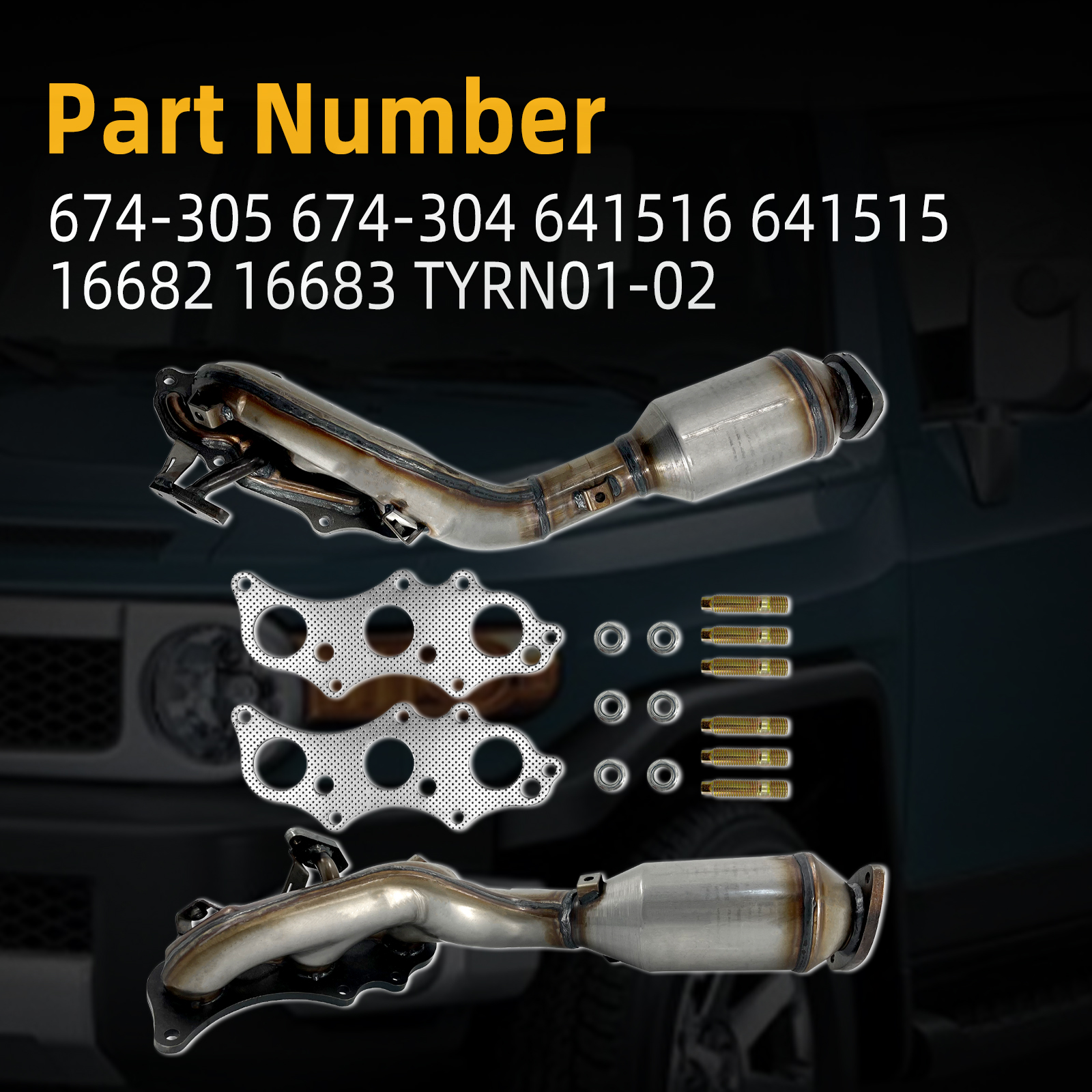 Front Left & Right Manifold Catalytic Converter Fits for 2013-2023 Toyota 4Runner & 2013-2014 FJ Cruiser 4.0L
