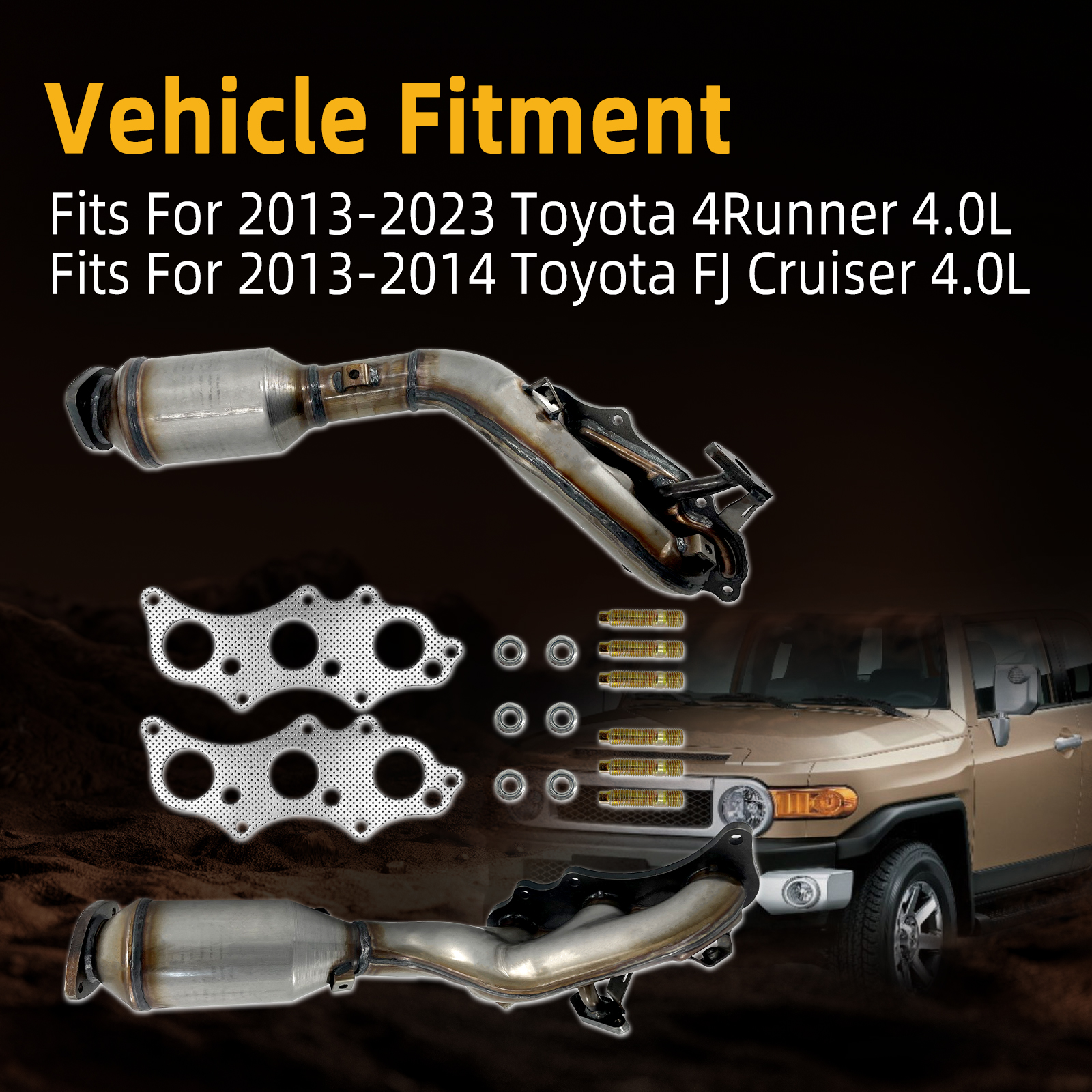 Front Left & Right Manifold Catalytic Converter Fits for 2013-2023 Toyota 4Runner & 2013-2014 FJ Cruiser 4.0L