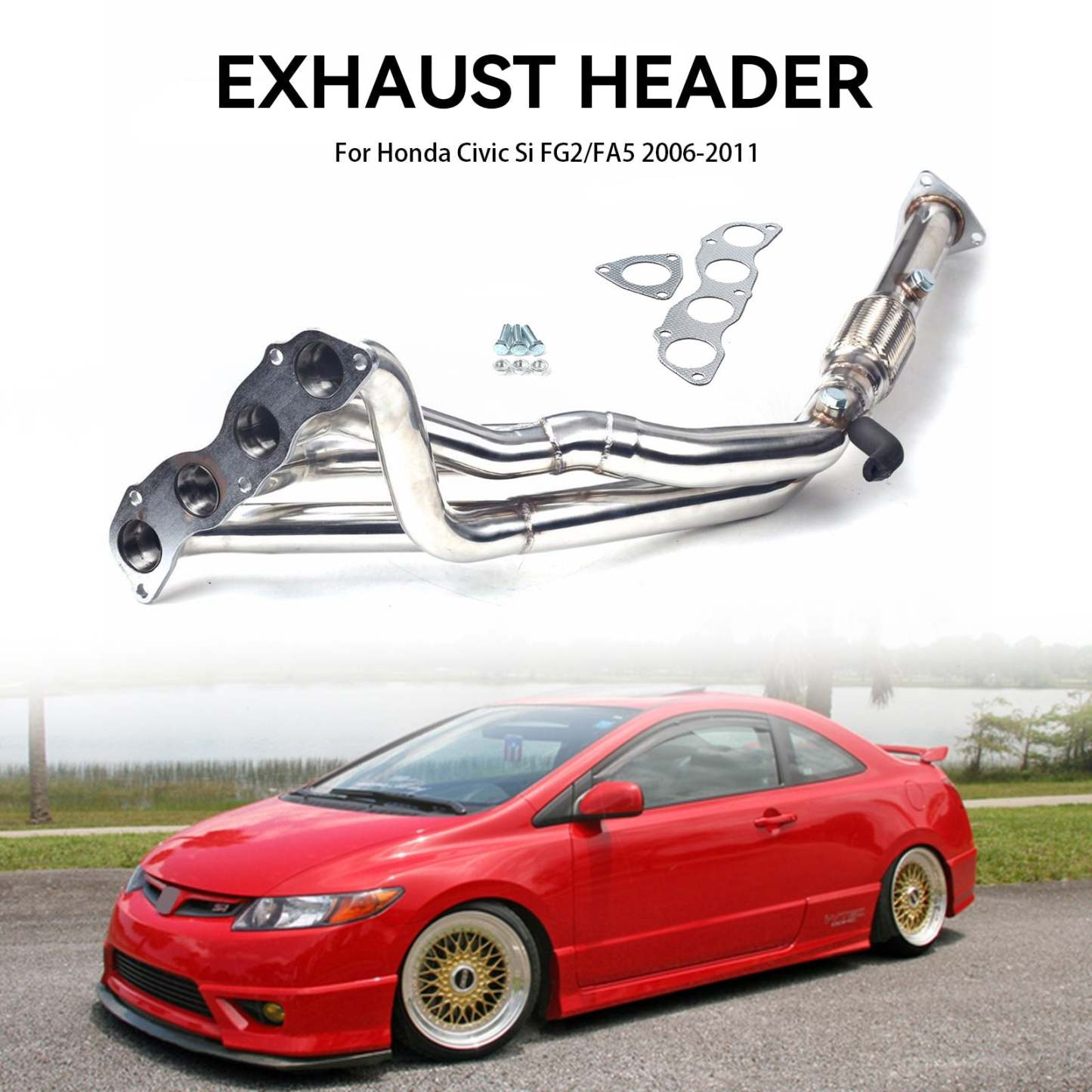 Auto Exhaust Headers Compatible with 1995-1999 Mitsubishi Eclipse/Talon 2G 420A 2.0L NA 