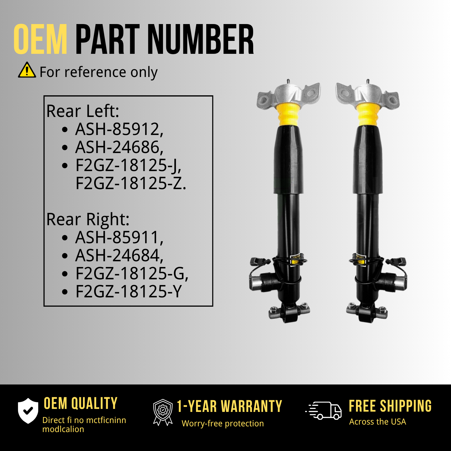 Rear Left & Right Electric Shock Absorber Assembly fit for Lincoln MKX 2016-2018