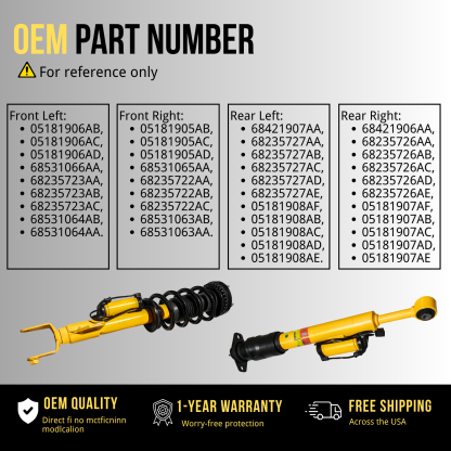 4PCS Front Rear Shock Struts Kit fit for Dodge Challenger 2015-2023, Dodge Charger 2015-2023