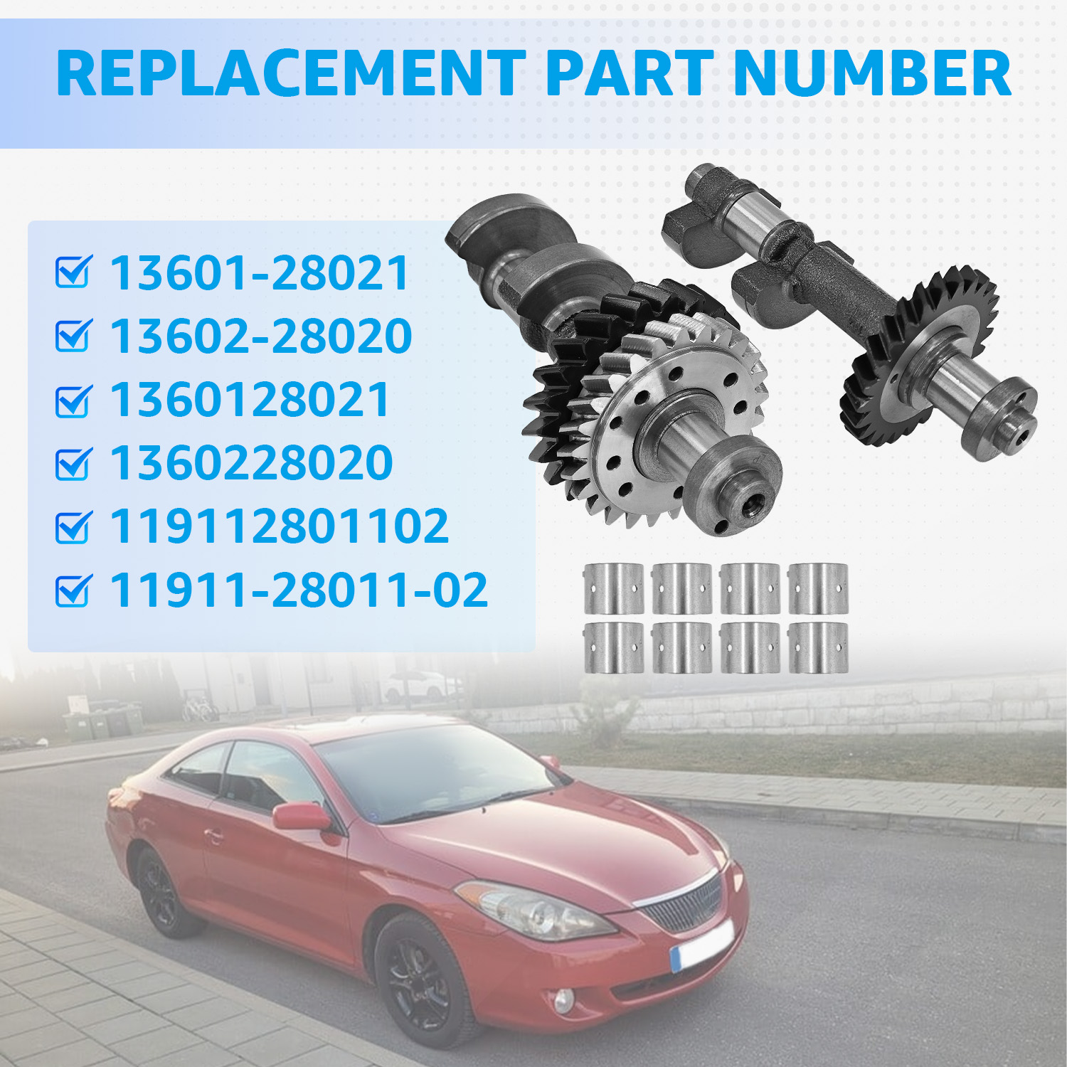 Engine Balance Shaft Set with Bearing Set fit for Toyota Corolla Solara Matrix Camry tC 2AZ-FE 2.4L