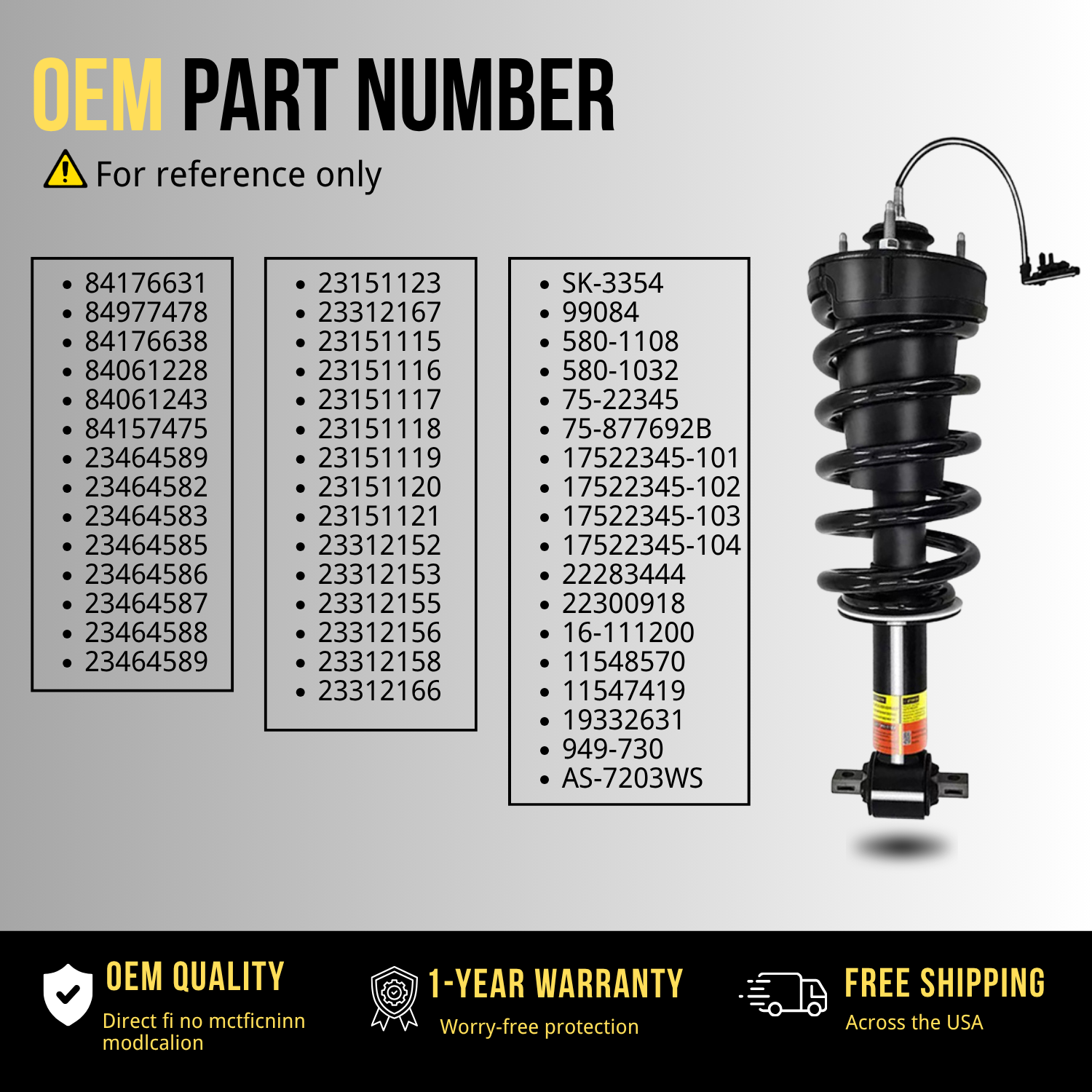GMC Sierra 1500 2015-2020 Magnetic Front Shock Absorber Kit - 2PCS