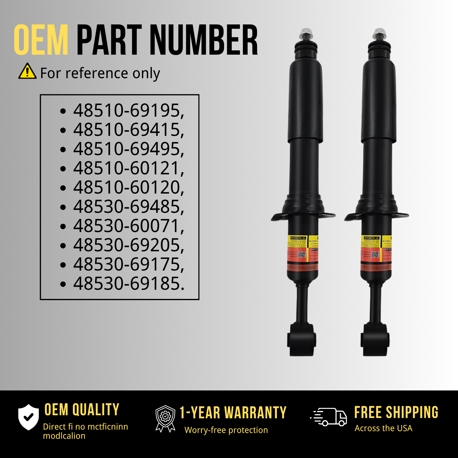 Front Magnetic Shock Absorber Fit for Lexus GX470 Toyota Land Cruiser Prado 120 2002-2009 With Sensor