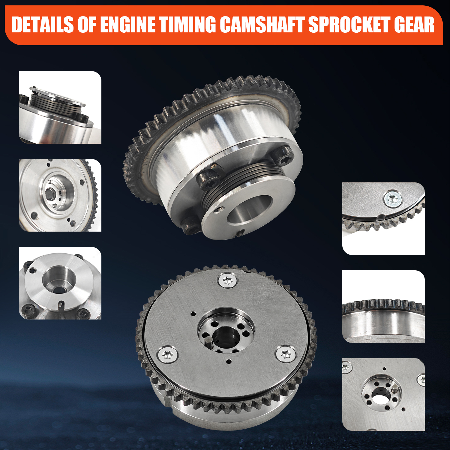 Engine Exhaust Intake CVVT Camshaft Sprocket Gear Assy Fit for Hyundai Elantra, Kona, Veloster, For Kia Forte/Soul/Seltos Valve Timing Gear 2017-2021 24350-2E700 & 24370-2E020 