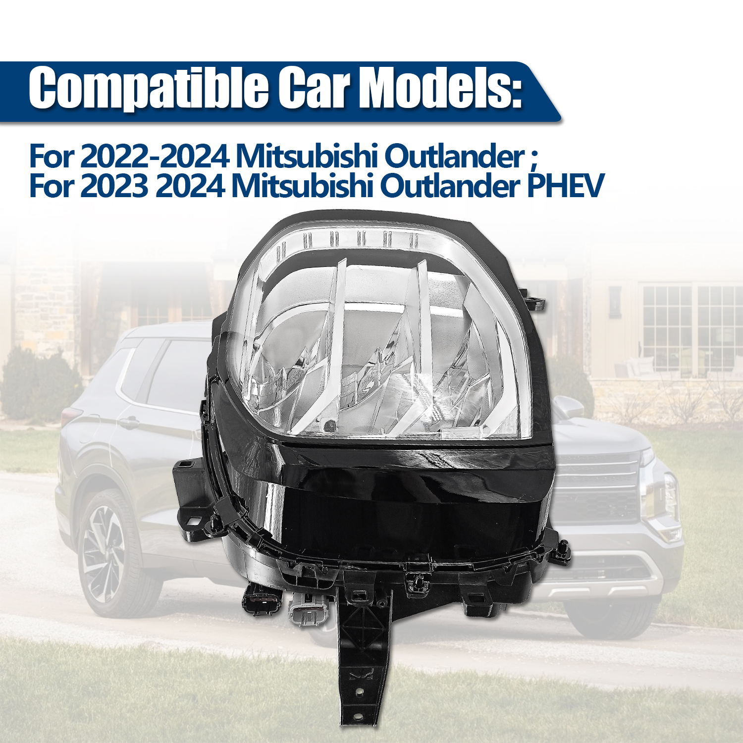 8301D811 Left Driver Side LED Headlight Compatible with 2022-2024 Mitsubishi Outlander