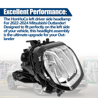 8301D811 Left Driver Side LED Headlight Compatible with 2022-2024 Mitsubishi Outlander