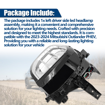 8301D811 Left Driver Side LED Headlight Compatible with 2022-2024 Mitsubishi Outlander
