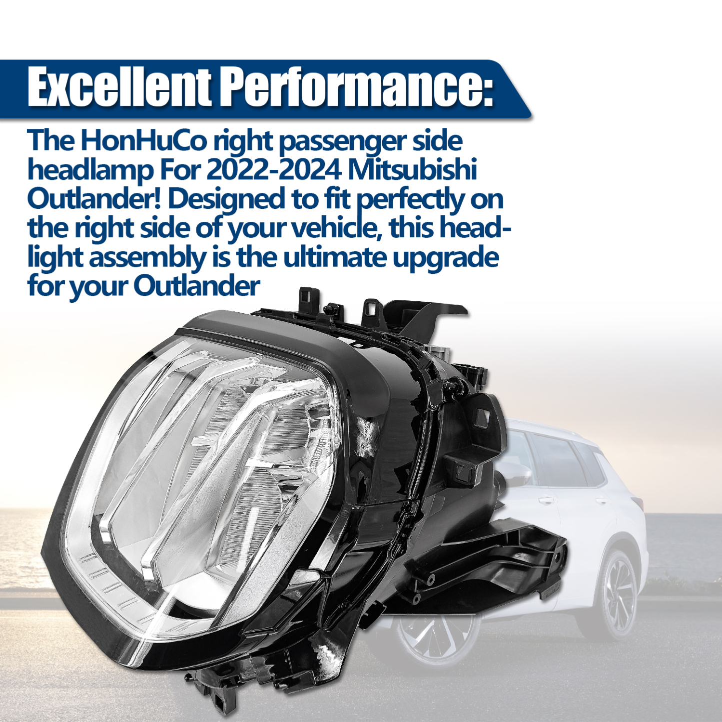 8301D812 Right Passenger Side  LED Headlight Compatible with 2022-2024 Mitsubishi Outlander