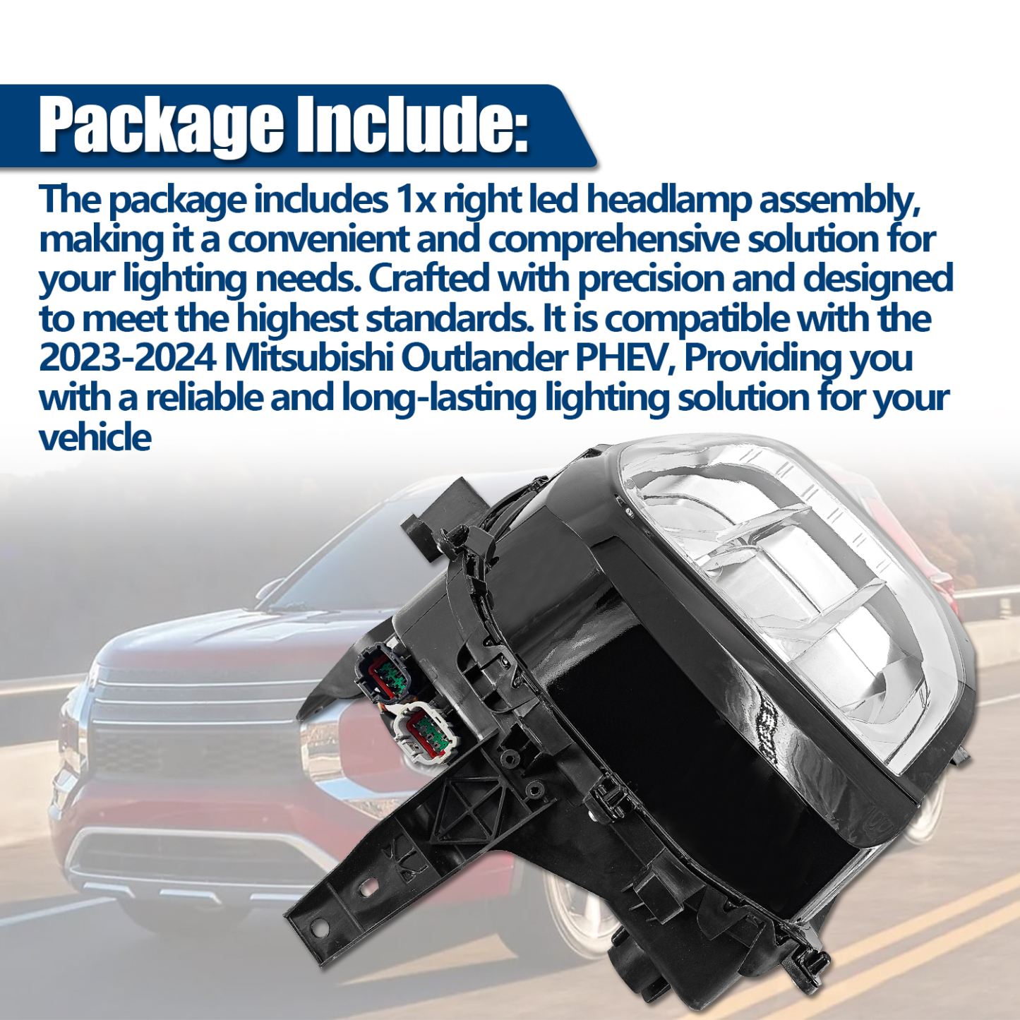 8301D812 Right Passenger Side  LED Headlight Compatible with 2022-2024 Mitsubishi Outlander