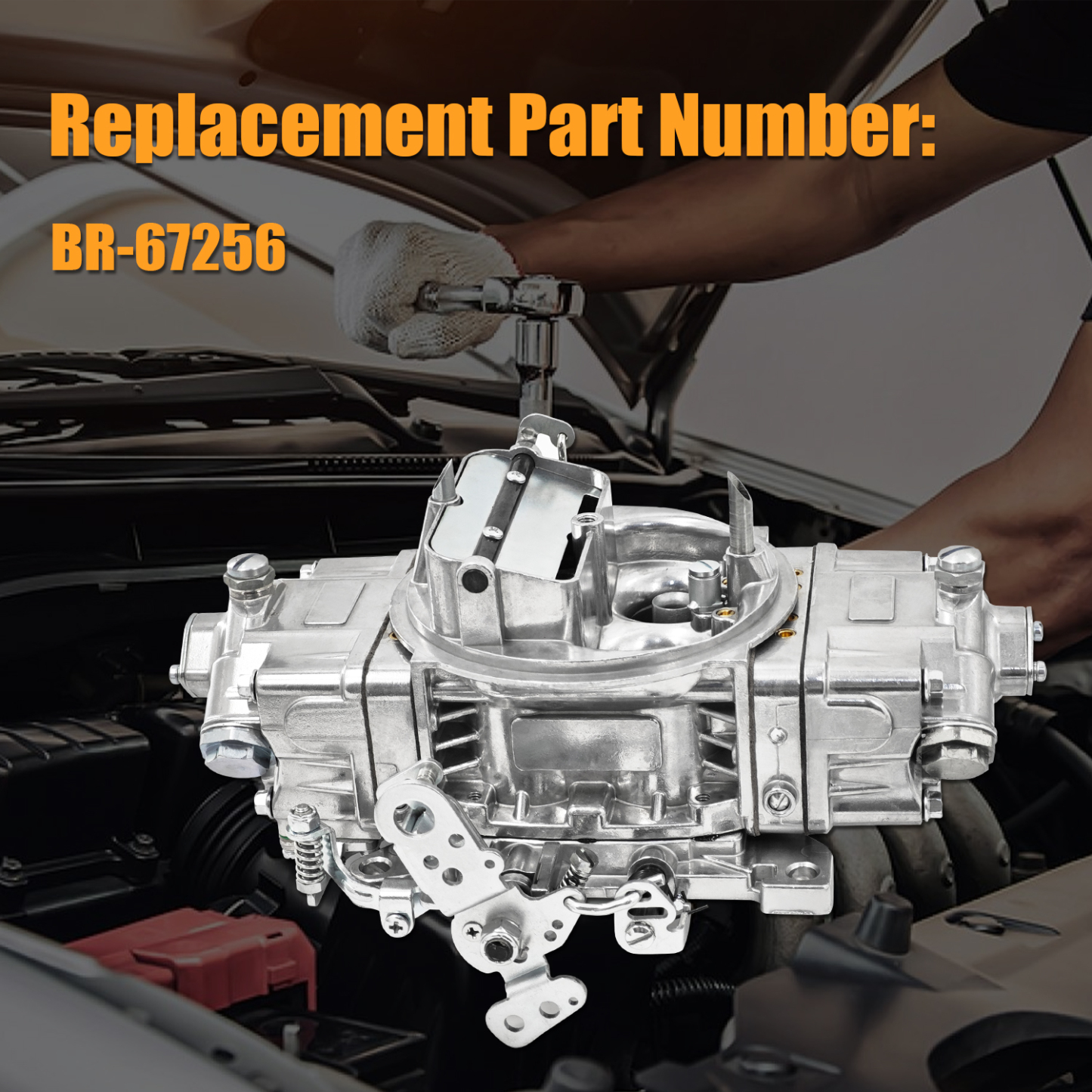 BR-67255 Carburetor Fit for Holley Quick Fuel Brawler Diecast Carburetors with Mechanical Secondaries Electric Choke, 4150 Model 650 CFM 4 Barrel Carburetor 