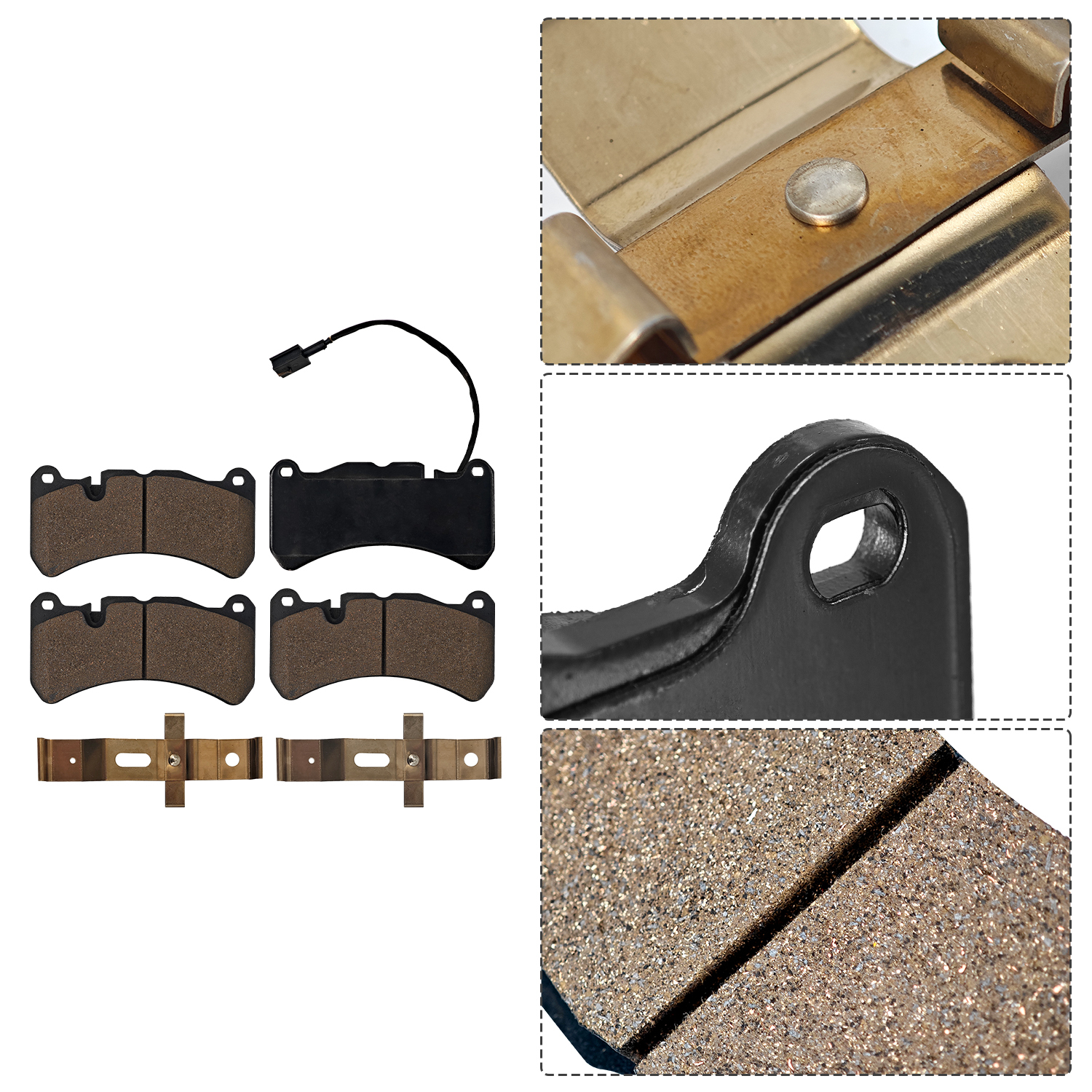 4 PCS Front Brake Pads Set for Maserati Quattroporte S/Sport GT 2007-2022, for Maserati Ghibli S Q4 2014-2022, for Maserati GranTurismo S 2008-2018 (for 6 Piston Front Caliper)