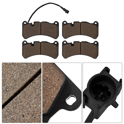 4 PCS Front Brake Pads Set for Maserati Quattroporte S/Sport GT 2007-2022, for Maserati Ghibli S Q4 2014-2022, for Maserati GranTurismo S 2008-2018 (for 6 Piston Front Caliper)