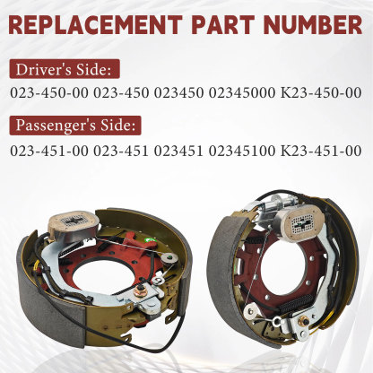 4PCS Electric Trailer Brake Assembly Compatible with Dexter 9k-10k lbs Axles - 12-1/4" x 3-3/8" (12.25" X 3.375") 