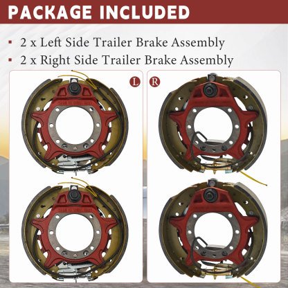 4PCS Electric Trailer Brake Assembly Compatible with Dexter 9k-10k lbs Axles - 12-1/4" x 3-3/8" (12.25" X 3.375") 