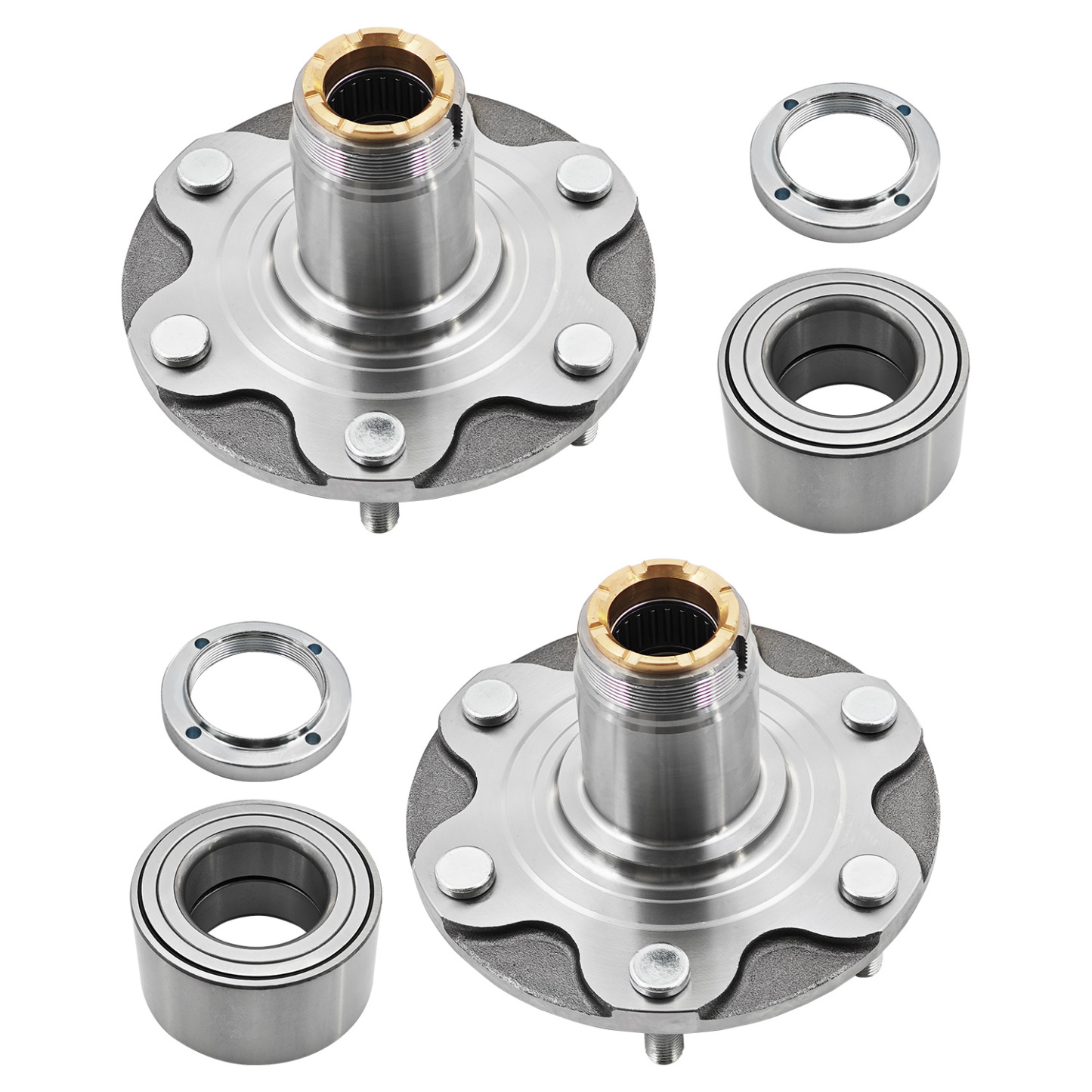 2pcs Front Wheel Bearing and Hub Assembly Kit fit for Toyota Tacoma 1995-2004 (4WD ONLY) 2.4L 2.7L 3.4L