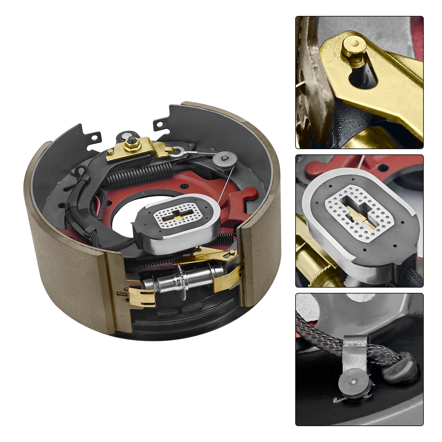 Pair Left and Right Electric Trailer Brake Assembly Compatible with Dexter 12,000 lbs (12K) Trailer Axles, 7-Bolts, (12-1/4" x 5")