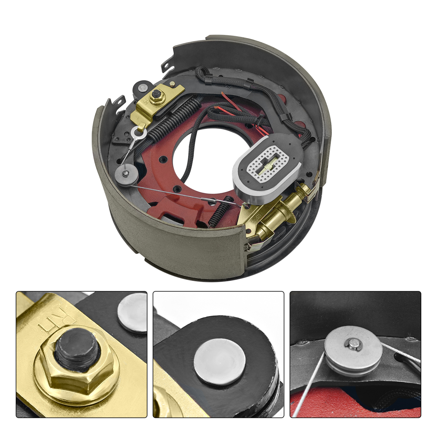 Pair Left and Right Electric Trailer Brake Assembly Compatible with Dexter 12,000 lbs (12K) Trailer Axles, 7-Bolts, (12-1/4" x 5")