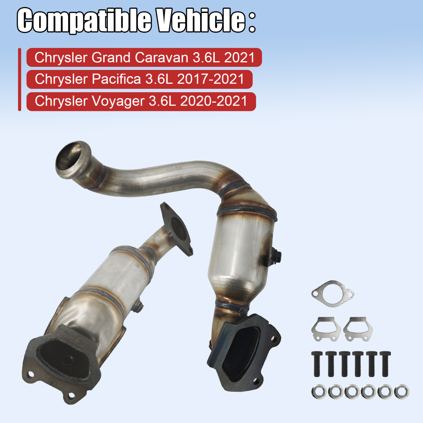 Catalytic Converter for Chrysler Pacifica 2017-2021 Grand Caravan 2021 Voyager 2020-2021 3.6L - Front & Rear