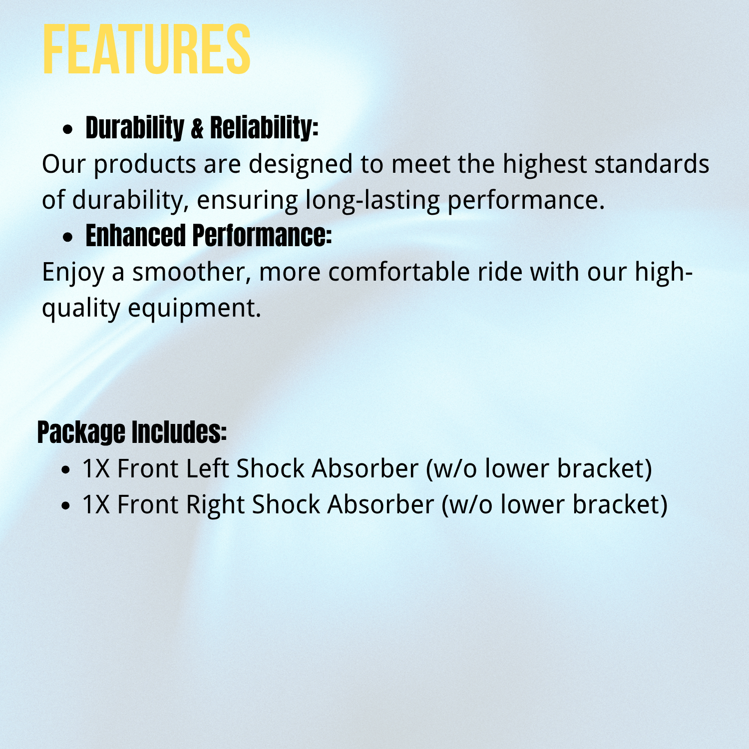 1 Pair Front Shock Absorber w/Active Fit Jeep Grand Cherokee SRT 2016-2022（w/o lower bracket）