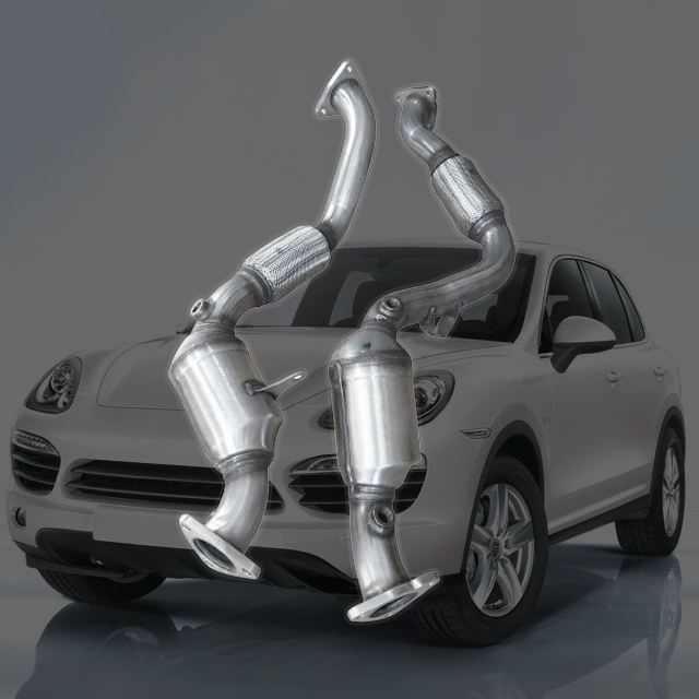 Pair Porsche Cayenne 3.6L V6 2008-2010 Front Catalytic Converter Exhaust Pipe 955113033AX