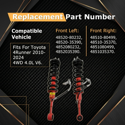 1Pair Toyota Front Shock Struts Assy fit for 2010-2024 4Runner 4WD 4.0L V6