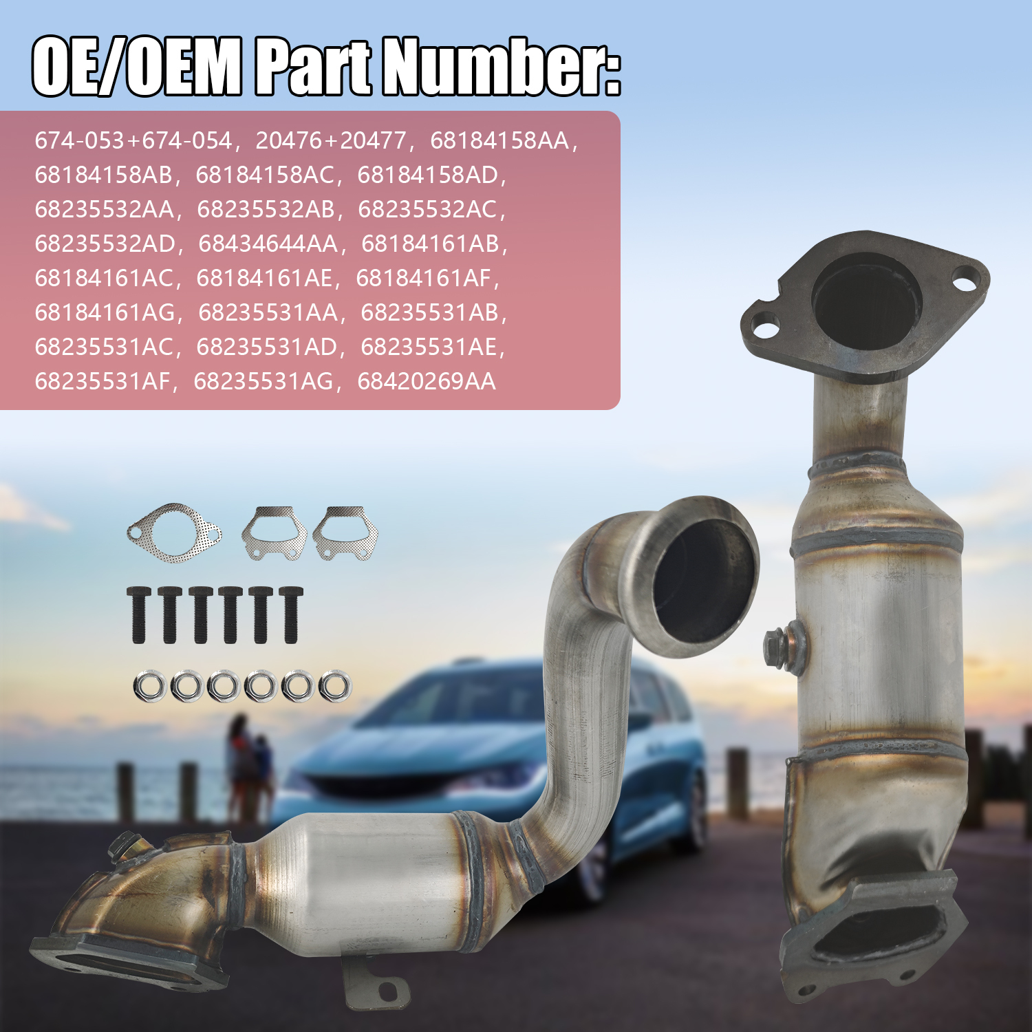 Catalytic Converter for Chrysler Pacifica 2017-2021 Grand Caravan 2021 Voyager 2020-2021 3.6L - Front & Rear