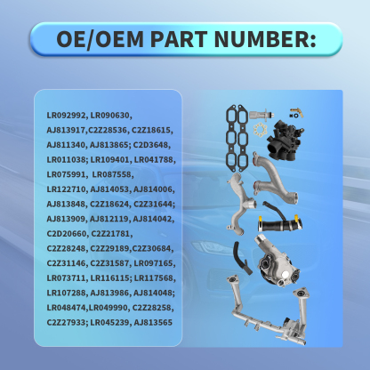 Cooling System Upgrade Kit Compatible with Jaguar fit for Land Rover 3.0L V6 2013-2021 Supercharged Engine