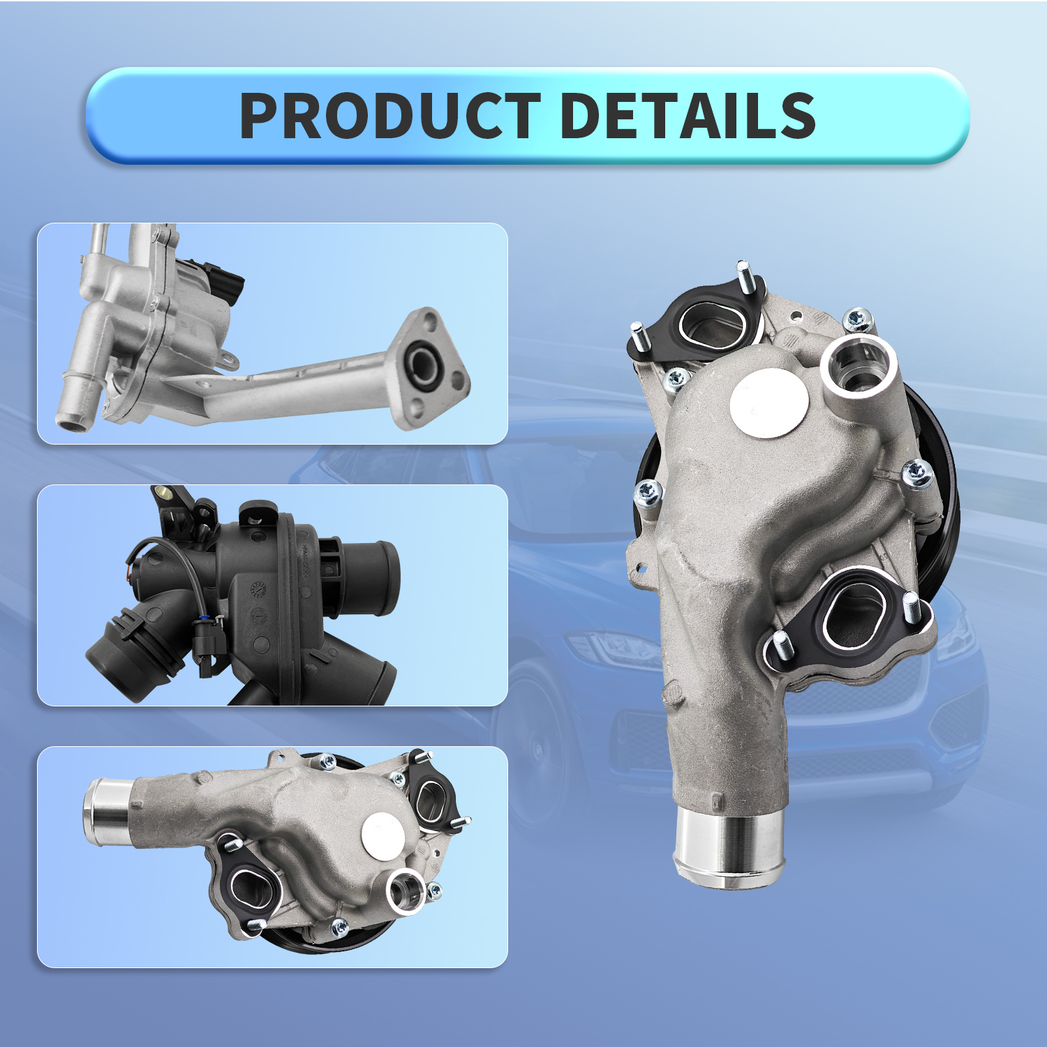 Cooling System Upgrade Kit Compatible with Jaguar fit for Land Rover 3.0L V6 2013-2021 Supercharged Engine