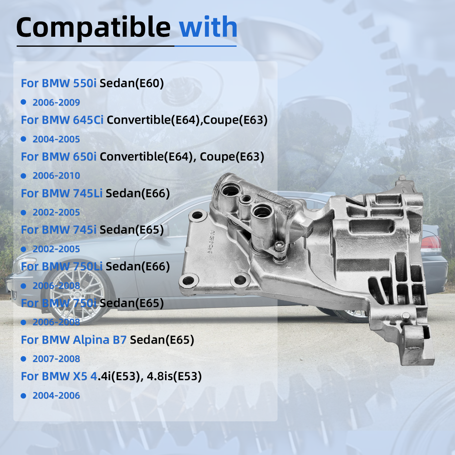 Alternator Bracket Compatible with BMW 550i 650i 745i 750i X5 Alpina B7 645Ci 745Li 2002-2010 4.8L V8