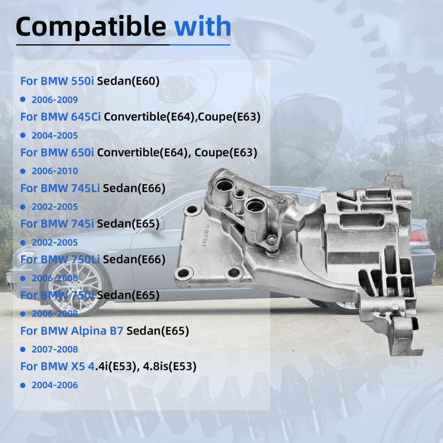 Alternator Bracket Compatible with BMW 550i 650i 745i 750i X5 Alpina B7 645Ci 745Li 2002-2010 4.8L V8