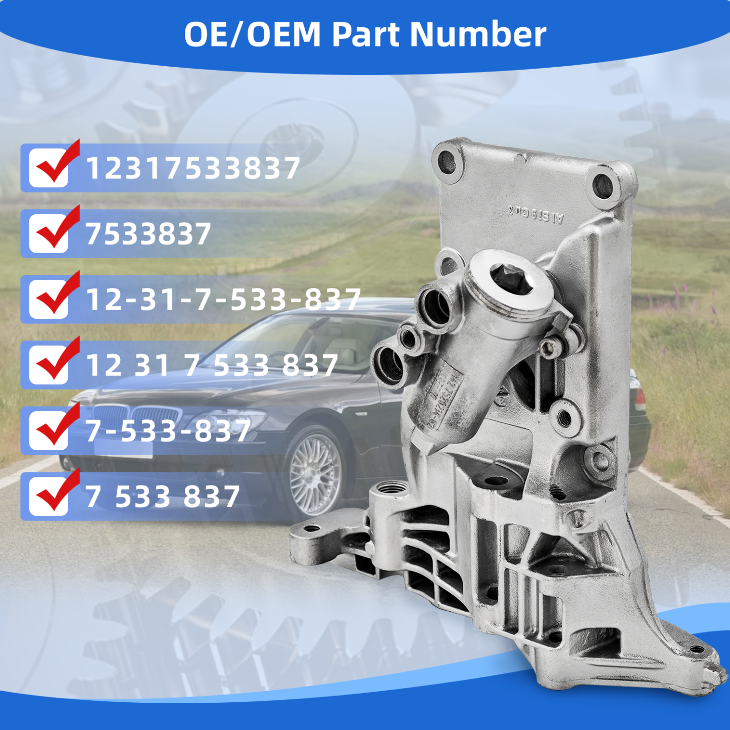 Alternator Bracket Compatible with BMW 550i 650i 745i 750i X5 Alpina B7 645Ci 745Li 2002-2010 4.8L V8