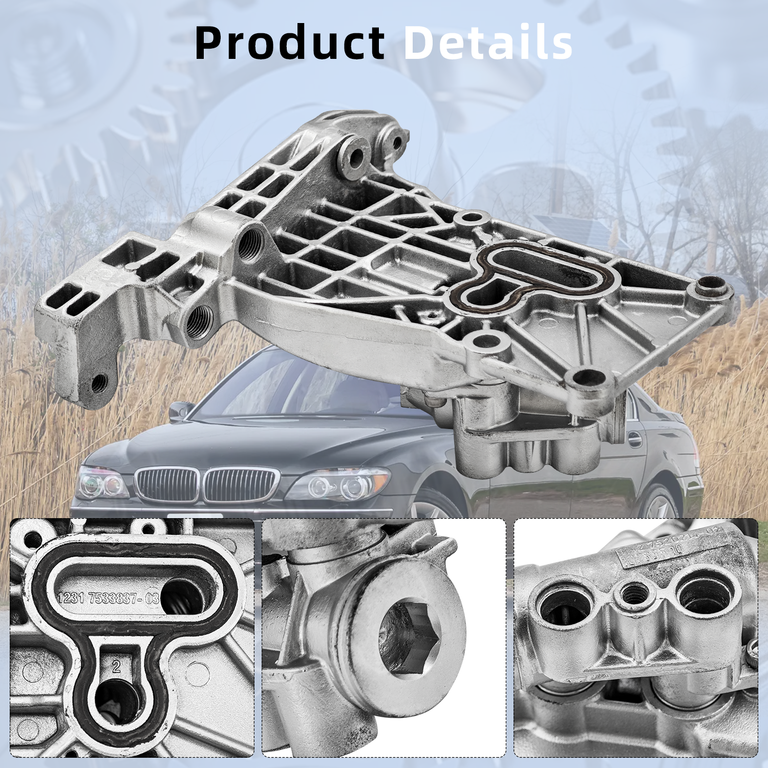 Alternator Bracket Compatible with BMW 550i 650i 745i 750i X5 Alpina B7 645Ci 745Li 2002-2010 4.8L V8