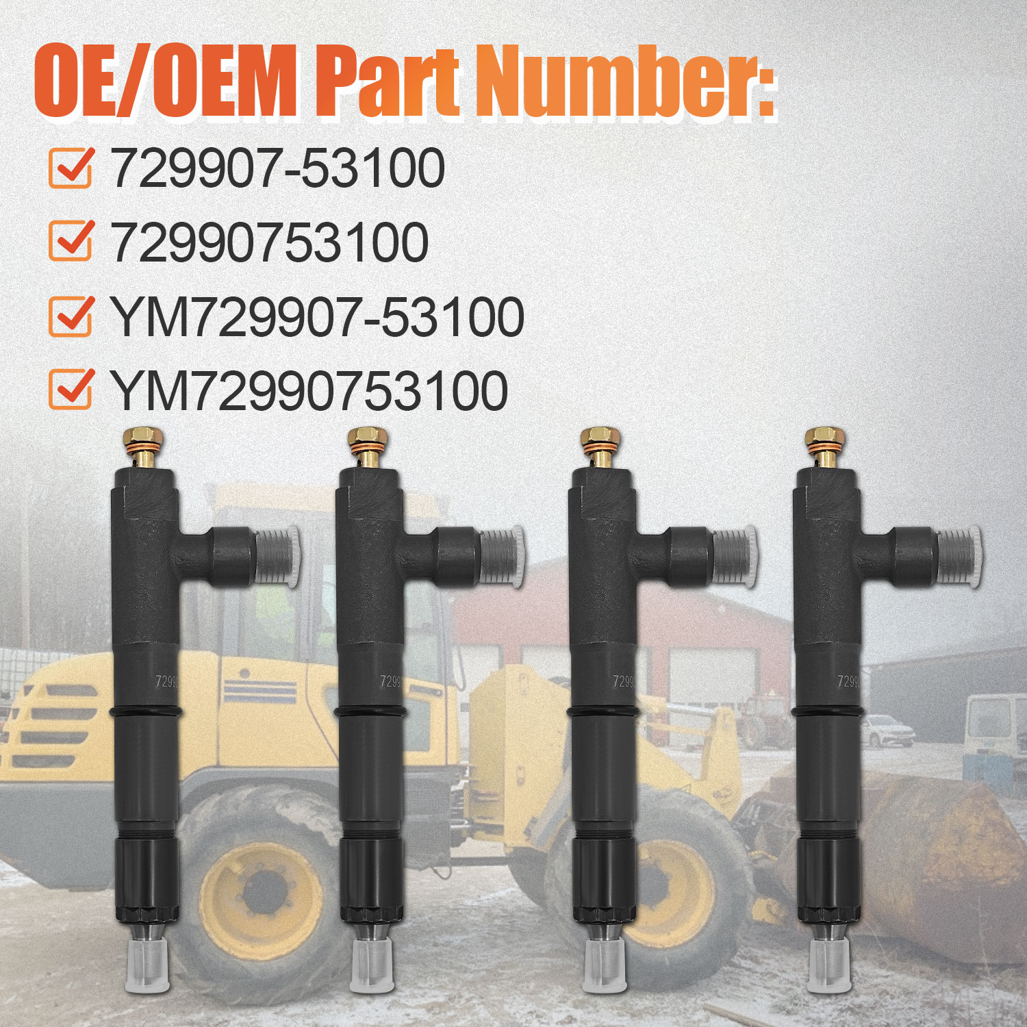 Fuel Injectors for Yanmar Engine 4TNV98 4TNV98T For Komatsu Excavator PC75R-2 PW75R-2 Loader CK20-1 CK25-1 WA90-3 WA95-3