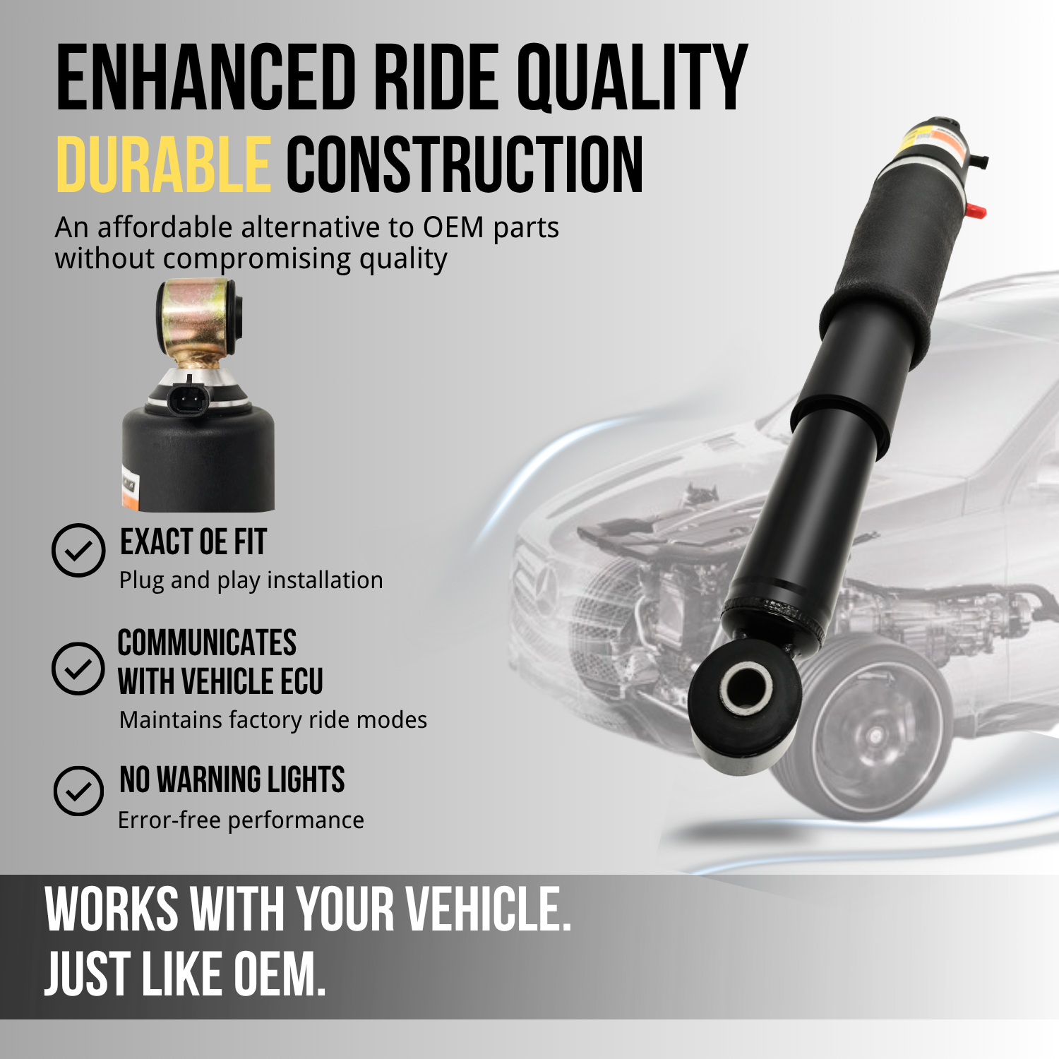 Rear Air Shock Absorber fit for 2000-2014 Cadillac Escalade Tahoe Avalanche Suburban