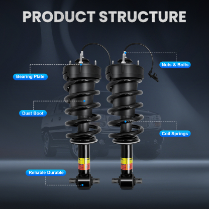 Front Struts and Rear Shocks Kit Fit for 2015-2020 Chevrolet Suburban / Tahoe, Cadillac Escalade ESV, GMC Yukon / Yukon XL Denali