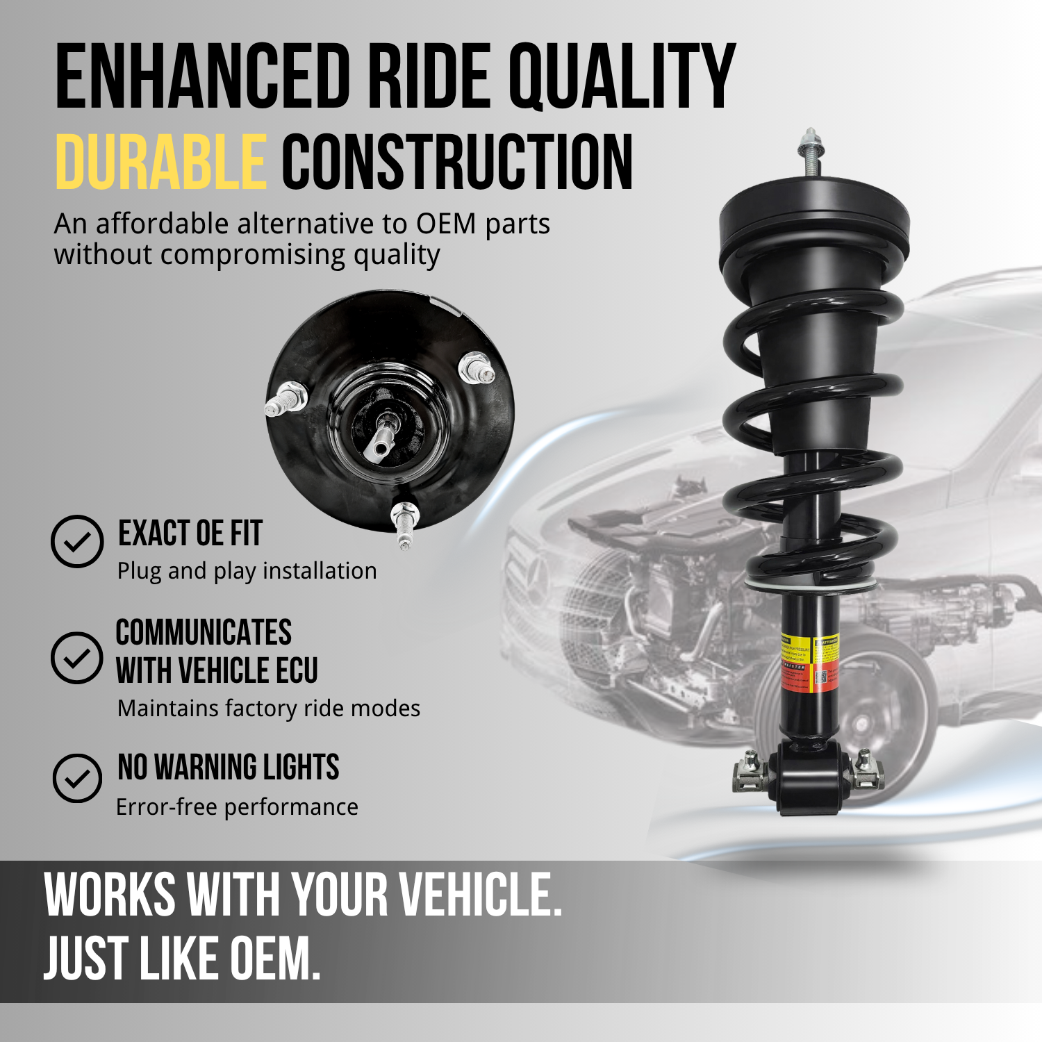 Front Magnetic Shock Absorber Assembly Fit for 2007-2014 Chevrolet Silverado / Tahoe, Suburban, Avalanche / GMC Sierra 1500