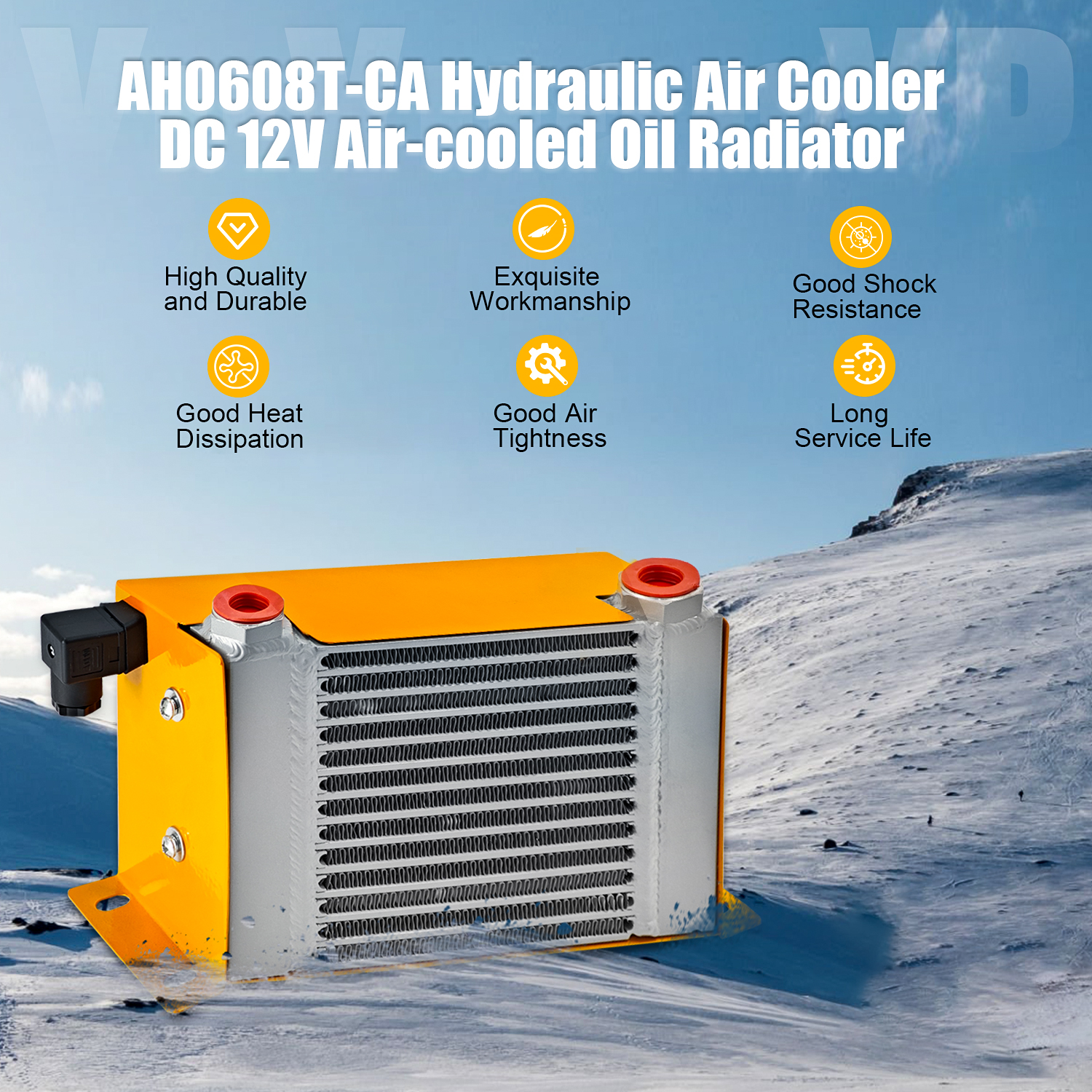 Hydraulic Air Cooler Hardware Tools Fan Air Cooling Oil Cooling Machine Low Noise and Power Usage DC 12V 48W 60L/min