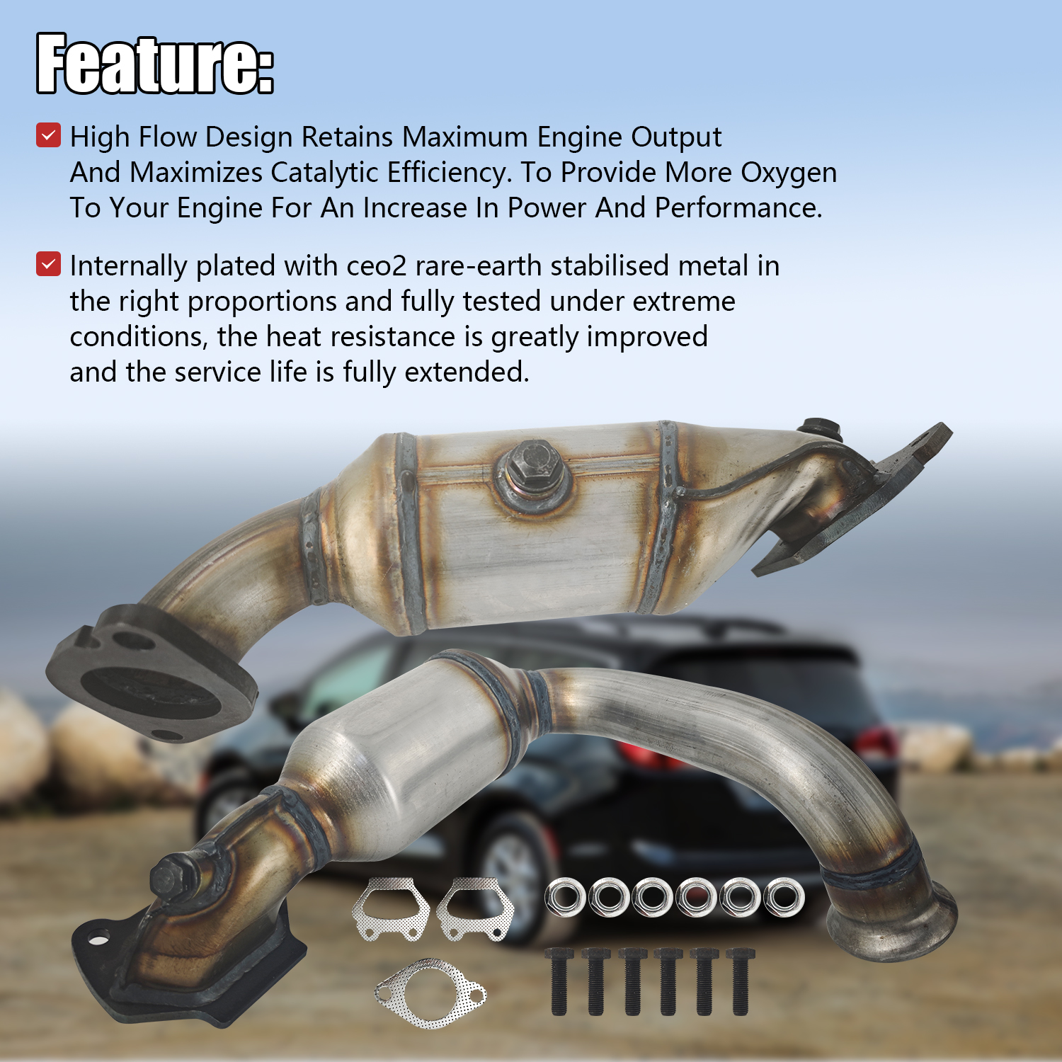 Catalytic Converter for Chrysler Pacifica 2017-2021 Grand Caravan 2021 Voyager 2020-2021 3.6L - Front & Rear