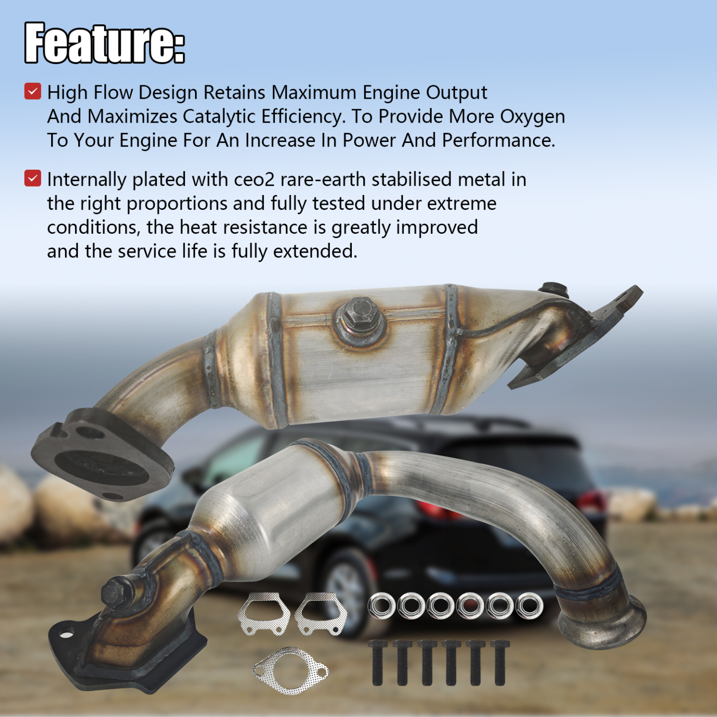 Catalytic Converter for Chrysler Pacifica 2017-2021 Grand Caravan 2021 Voyager 2020-2021 3.6L - Front & Rear