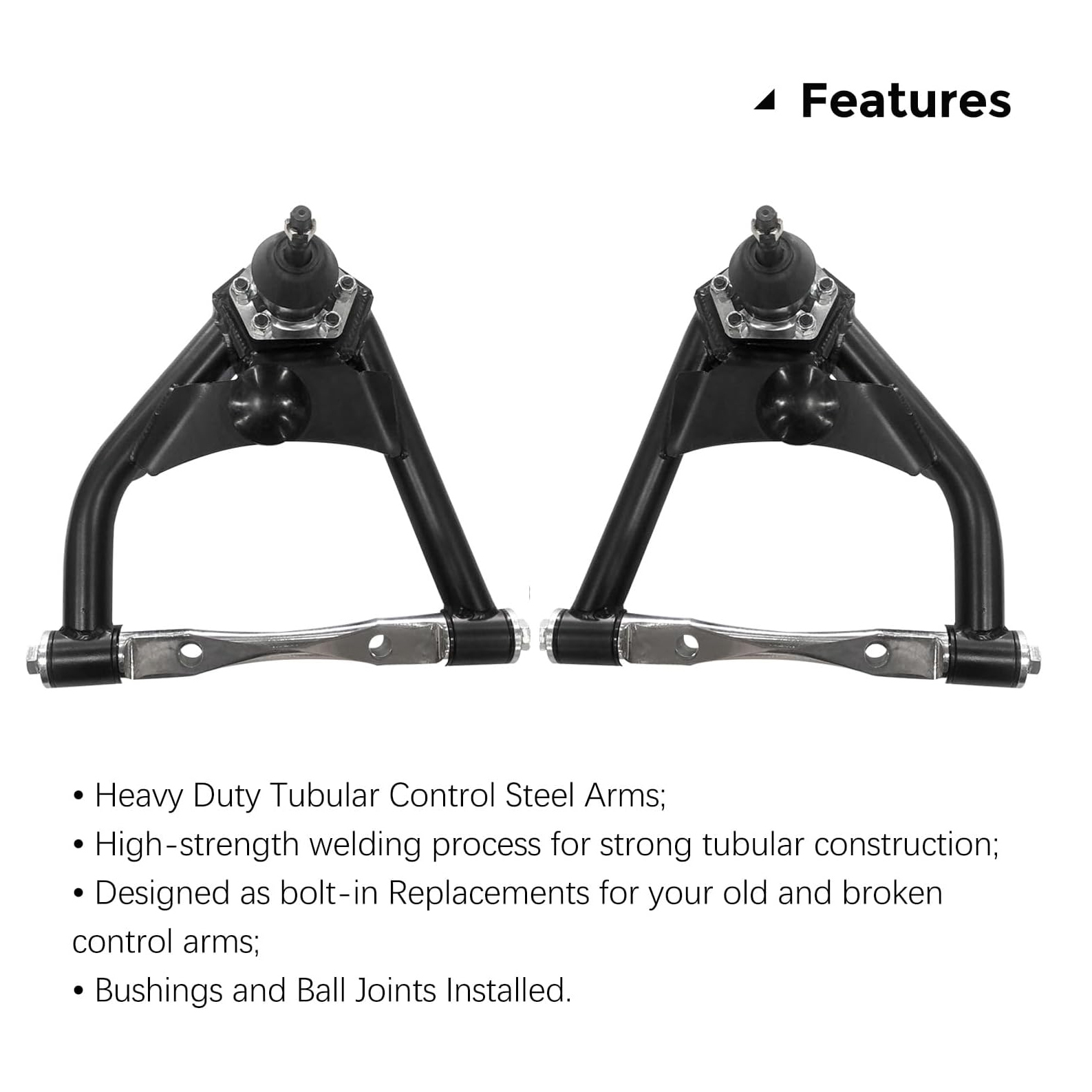 4PCS Front Tubular Upper & Lower Control Arms fit for Chevy / GMC C10 (Suburban) 1973-1987