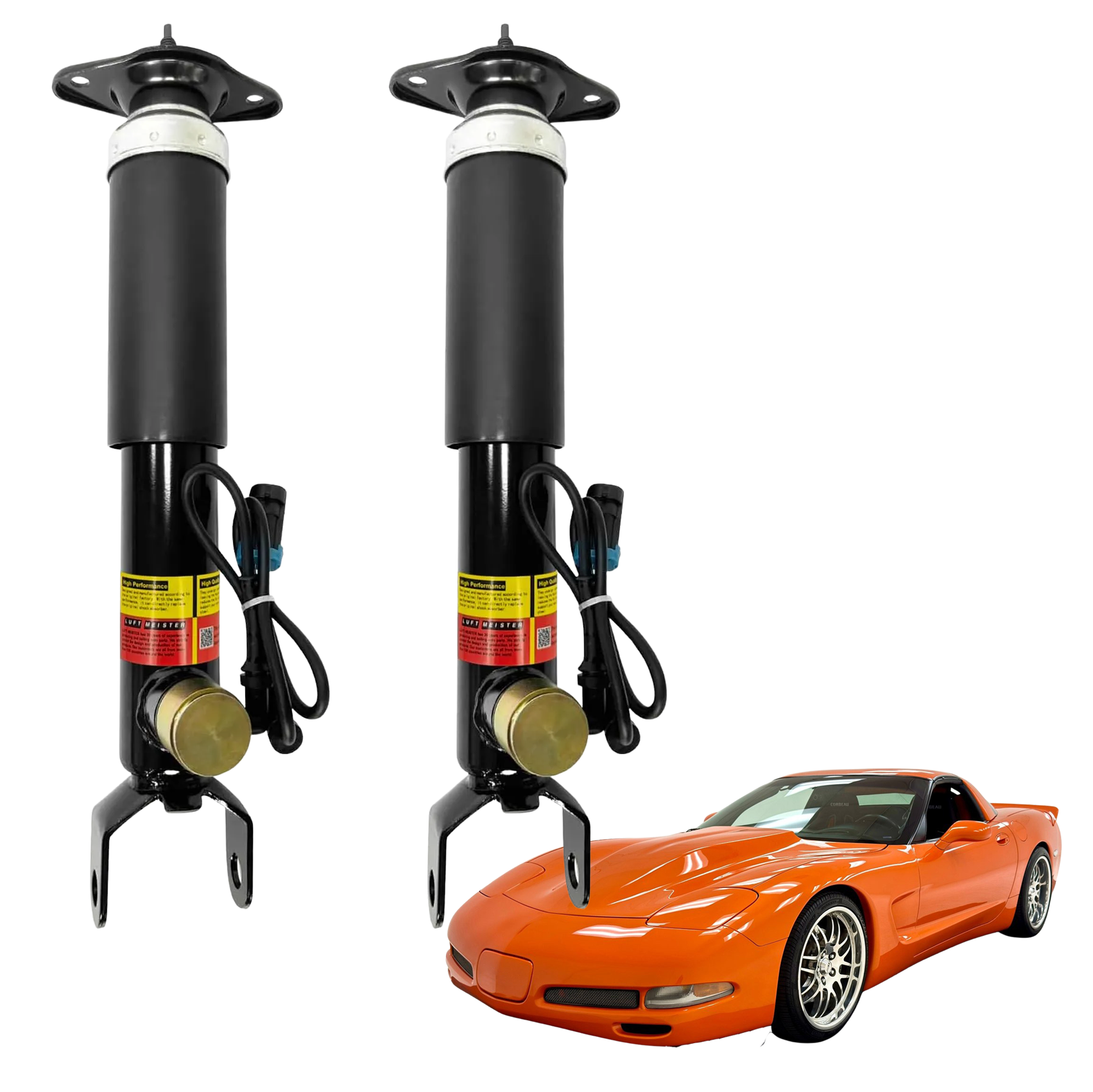 Pair Rear Shock Absorber Struts Assembly w/Adaptive fit for Chevrolet Corvette C5 1997-2002