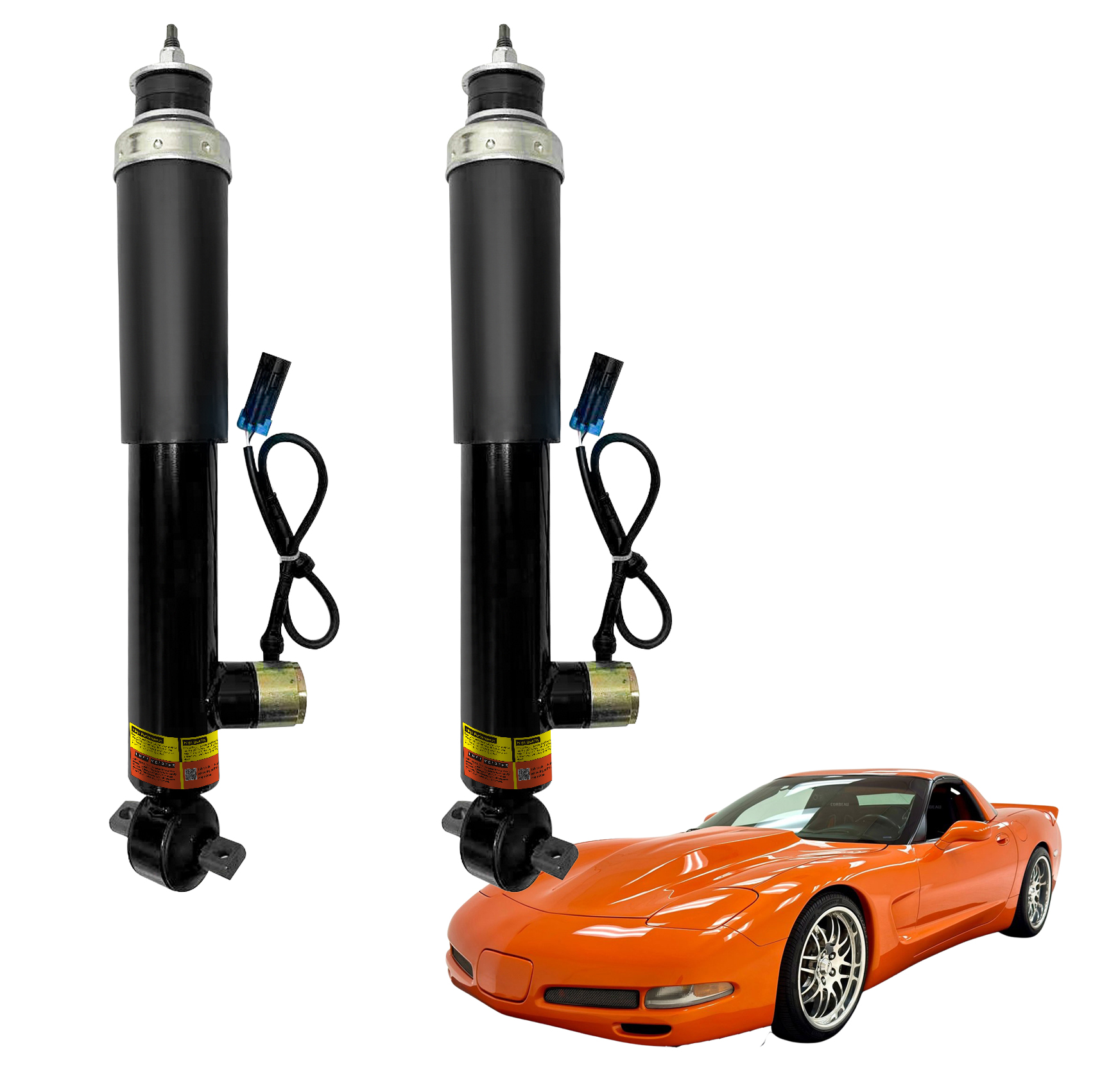 Pair Front Shock Absorbers Struts w/Adaptive fit for Chevrolet Corvette C5 1997-2002