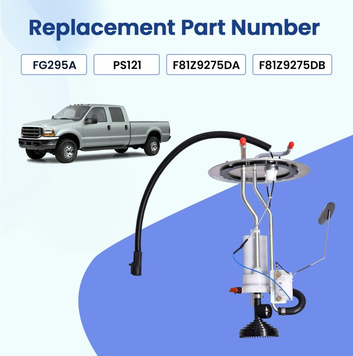 Fuel Tank Sending Unit Fits for Ford F-350 F-450 F-550 Super Duty V8 7.3L 1999-2003 with Midship Fuel Tank