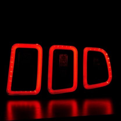 LED Tail Lights 1 Pair Compatible with Ford Mustang 2010-2014 (Red w/BlackTrim)