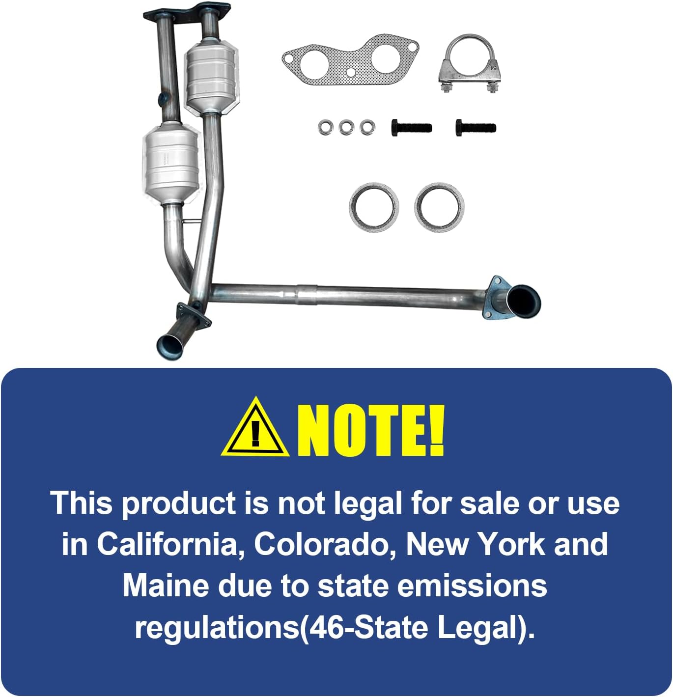Y-Pipe Catalytic Converter fit for 1996-2000 Cadillac Escalade Chevy Tahoe GMC Yukon Suburban 5.7L V8 Engine